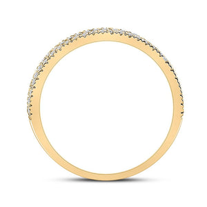 Radiant Elegance: 10kt Yellow Gold Womens Round Diamond Pave Band Ring 1/2 Cttw - Splendid Jewellery