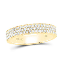 Load image into Gallery viewer, Radiant Elegance: 10kt Yellow Gold Womens Round Diamond Pave Band Ring 1/2 Cttw - Splendid Jewellery