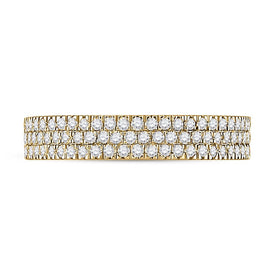 Radiant Elegance: 10kt Yellow Gold Womens Round Diamond Pave Band Ring 1/2 Cttw - Splendid Jewellery