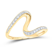 Load image into Gallery viewer, Radiant Elegance | 10kt Yellow Gold Womens Round Diamond S Curve Band Ring 1/20 Cttw - Splendid Jewellery