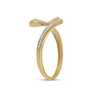 Radiant Elegance | 10kt Yellow Gold Womens Round Diamond S Curve Band Ring 1/20 Cttw - Splendid Jewellery
