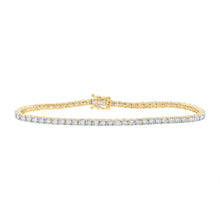 Load image into Gallery viewer, Radiant Elegance: 10kt Yellow Gold Womens Round Diamond Tennis Bracelet 1 Cttw - Splendid Jewellery