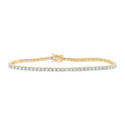 Radiant Elegance: 10kt Yellow Gold Womens Round Diamond Tennis Bracelet 1 Cttw  Top View from Splendid Jewellery
