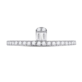 Radiant Elegance | 14kt White Gold Baguette Diamond Band Ring 1/4 Cttw | Splendid Jewellery - Splendid Jewellery