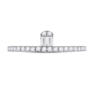 Radiant Elegance | 14kt White Gold Baguette Diamond Band Ring 1/4 Cttw | Splendid Jewellery - Splendid Jewellery