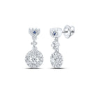 Radiant Elegance: 14kt White Gold Diamond and Sapphire Dangle Earrings - Splendid Jewellery