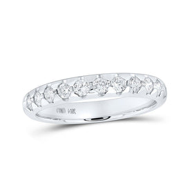 Radiant Elegance: 14kt White Gold Diamond Band Ring - Splendid Jewellery