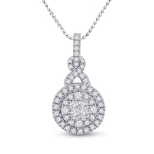 Load image into Gallery viewer, Radiant Elegance: 14kt White Gold Diamond Cluster Pendant - Splendid Jewellery