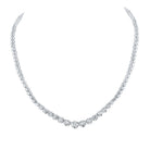 Radiant Elegance: 14kt White Gold Diamond Graduated Tennis Necklace - Splendid Jewellery