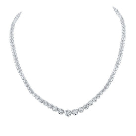 Radiant Elegance: 14kt White Gold Diamond Graduated Tennis Necklace - Splendid Jewellery