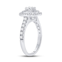 Load image into Gallery viewer, Radiant Elegance: 14kt White Gold Diamond Halo Bridal Wedding Engagement Ring - 1 Cttw - Splendid Jewellery