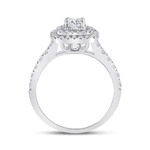 Load image into Gallery viewer, Radiant Elegance: 14kt White Gold Diamond Halo Bridal Wedding Engagement Ring - 1 Cttw - Splendid Jewellery