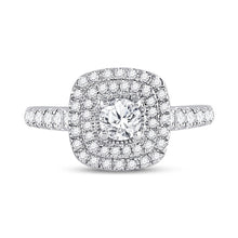 Load image into Gallery viewer, Radiant Elegance: 14kt White Gold Diamond Halo Bridal Wedding Engagement Ring - 1 Cttw - Splendid Jewellery