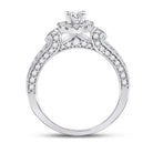 Radiant Elegance: 14kt White Gold Diamond Halo Bridal Wedding Engagement Ring - Splendid Jewellery