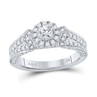 Radiant Elegance: 14kt White Gold Diamond Halo Bridal Wedding Engagement Ring - Splendid Jewellery