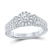 Load image into Gallery viewer, Radiant Elegance: 14kt White Gold Diamond Halo Bridal Wedding Engagement Ring - Splendid Jewellery