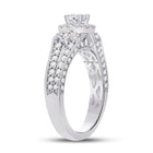 Radiant Elegance: 14kt White Gold Diamond Halo Bridal Wedding Engagement Ring - Second Side View