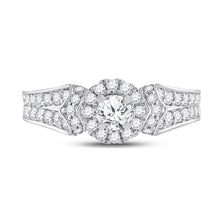 Load image into Gallery viewer, Radiant Elegance: 14kt White Gold Diamond Halo Bridal Wedding Engagement Ring - Splendid Jewellery