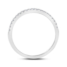 Load image into Gallery viewer, Radiant Elegance: 14kt White Gold Diamond Halo Bridal Wedding Ring Band Set - Top View