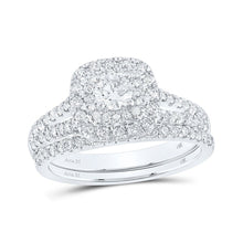 Load image into Gallery viewer, Radiant Elegance: 14kt White Gold Diamond Halo Bridal Wedding Ring Set - Splendid Jewellery