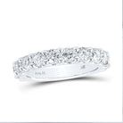 Radiant Elegance: 14kt White Gold Diamond Single Row Band Ring - Splendid Jewellery