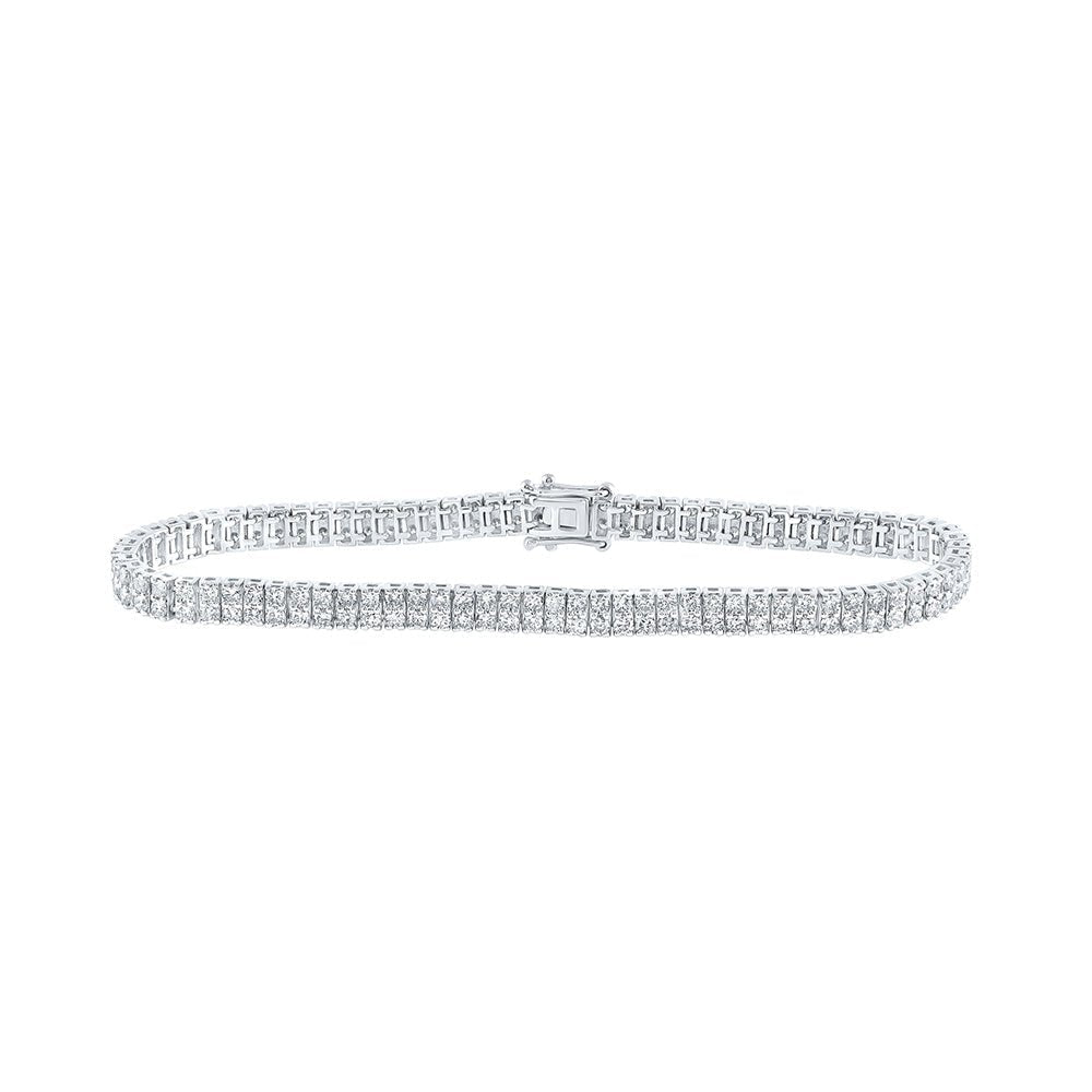 Radiant Elegance: 14kt White Gold Double Row Diamond Tennis Bracelet (4 Cttw) - Splendid Jewellery