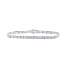 Load image into Gallery viewer, Radiant Elegance: 14kt White Gold Double Row Diamond Tennis Bracelet (4 Cttw) - Splendid Jewellery