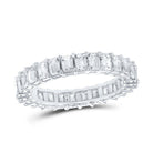 Radiant Elegance: 14kt White Gold Emerald Diamond Eternity Ring - Splendid Jewellery