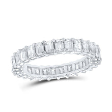 Load image into Gallery viewer, Radiant Elegance: 14kt White Gold Emerald Diamond Eternity Ring - Splendid Jewellery