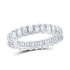 Radiant Elegance: 14kt White Gold Emerald Diamond Eternity Ring - Splendid Jewellery