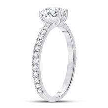 Load image into Gallery viewer, Radiant Elegance: 14kt White Gold Emerald Diamond Solitaire Bridal Wedding Engagement Ring 1 Cttw - Splendid Jewellery