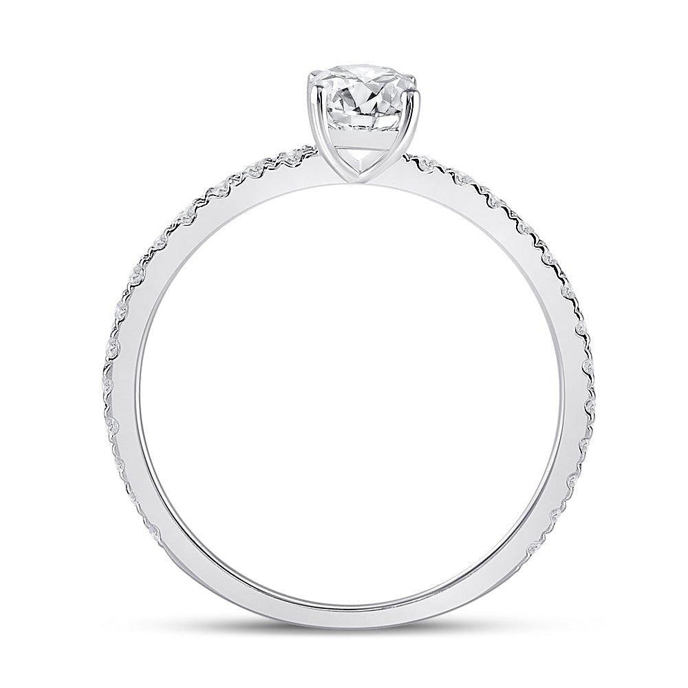 Radiant Elegance: 14kt White Gold Emerald Diamond Solitaire Bridal Wedding Engagement Ring 1 Cttw - Splendid Jewellery
