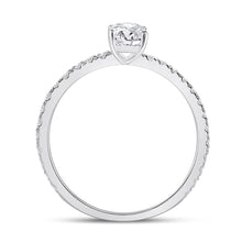 Load image into Gallery viewer, Radiant Elegance: 14kt White Gold Emerald Diamond Solitaire Bridal Wedding Engagement Ring 1 Cttw - Splendid Jewellery
