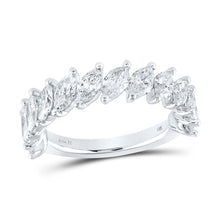 Load image into Gallery viewer, Radiant Elegance: 14kt White Gold Marquise Diamond Band Ring - Splendid Jewellery