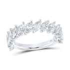 Radiant Elegance: 14kt White Gold Marquise Diamond Band Ring - Splendid Jewellery