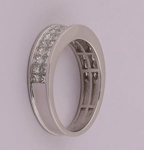 Radiant Elegance | 14kt White Gold Princess Diamond Band Ring 1 - 1/4 Cttw | Splendid Jewellery - Splendid Jewellery