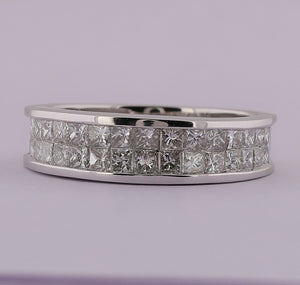 Radiant Elegance | 14kt White Gold Princess Diamond Band Ring 1 - 1/4 Cttw | Splendid Jewellery - Splendid Jewellery