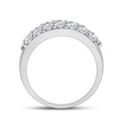Radiant Elegance: 14kt White Gold Triple Row Diamond Band Ring - Second Side View