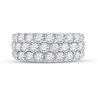 Radiant Elegance: 14kt White Gold Triple Row Diamond Band Ring - Splendid Jewellery
