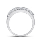 Radiant Elegance: 14kt White Gold Triple Row Diamond Band Ring - Splendid Jewellery