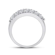 Load image into Gallery viewer, Radiant Elegance: 14kt White Gold Triple Row Diamond Band Ring - Splendid Jewellery