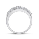 Radiant Elegance: 14kt White Gold Triple Row Diamond Band Ring - Splendid Jewellery