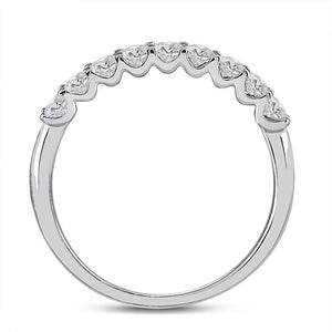 Radiant Elegance: 14kt White Gold Women's Round Diamond Anniversary Wedding Band - Splendid Jewellery