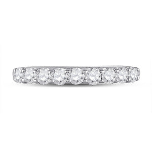 Radiant Elegance: 14kt White Gold Women's Round Diamond Anniversary Wedding Band - Splendid Jewellery