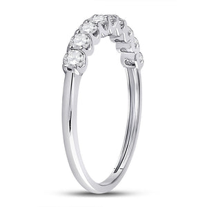 Radiant Elegance: 14kt White Gold Women's Round Diamond Anniversary Wedding Band - Splendid Jewellery