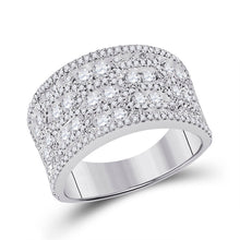 Load image into Gallery viewer, Radiant Elegance: 14kt White Gold Womens Round Diamond Right Hand Cocktail Ring 1-3/4 Cttw - Top View