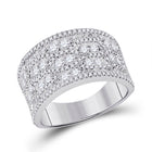 Radiant Elegance: 14kt White Gold Womens Round Diamond Right Hand Cocktail Ring 1-3/4 Cttw - Top View