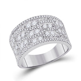 Radiant Elegance: 14kt White Gold Womens Round Diamond Right Hand Cocktail Ring 1-3/4 Cttw - Top View