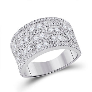 Radiant Elegance: 14kt White Gold Womens Round Diamond Right Hand Cocktail Ring 1 - 3/4 Cttw - Splendid Jewellery