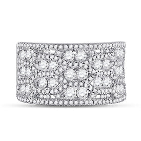 Radiant Elegance: 14kt White Gold Womens Round Diamond Right Hand Cocktail Ring 1 - 3/4 Cttw - Splendid Jewellery